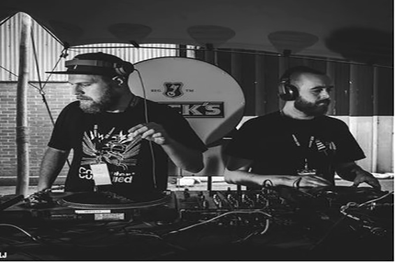 DJs behind decks, podcast mastering services